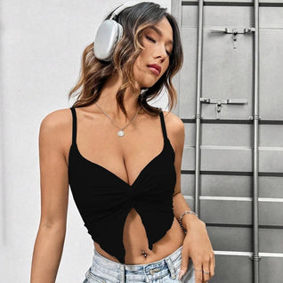 Europe and America Cross Border Women'S Hot Selling Sexy Spicy Girl Design Feels Fit Tank Top