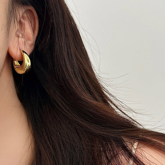 Sterling Silver & Gold Plated Oval Earrings