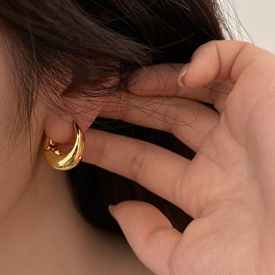 Sterling Silver & Gold Plated Oval Earrings