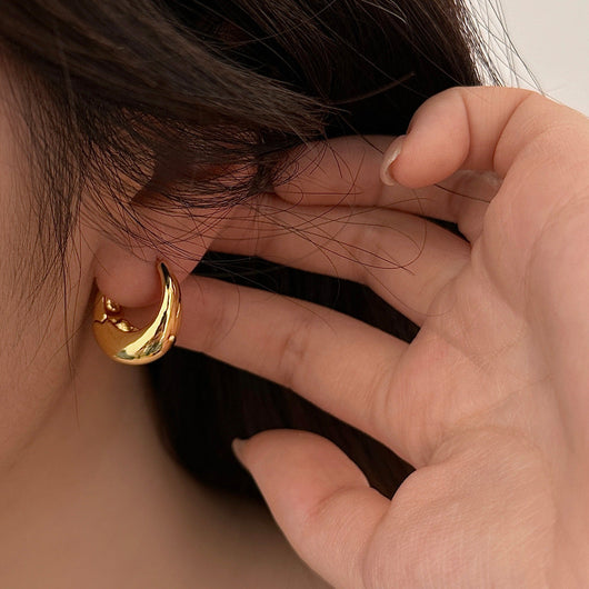 Sterling Silver & Gold Plated Oval Earrings