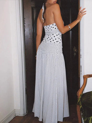 Nareli Maxi Dress White Polka Dot