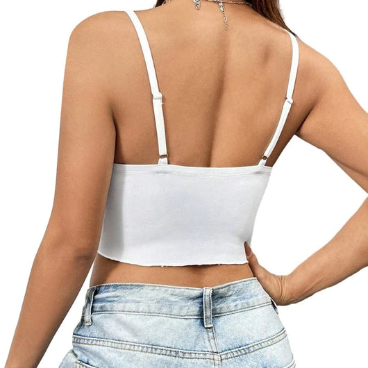 Europe and America Cross Border Women'S Hot Selling Sexy Spicy Girl Design Feels Fit Tank Top