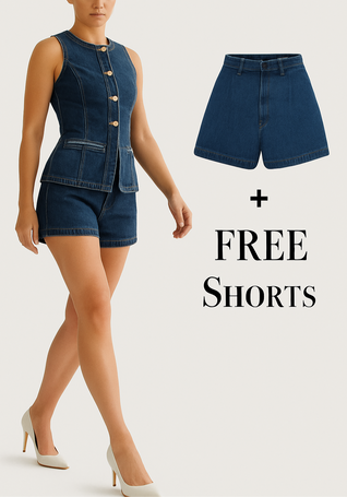 Taylor Denim Vest + FREE Matching Shorts
