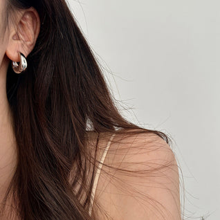 Sterling Silver & Gold Plated Oval Earrings