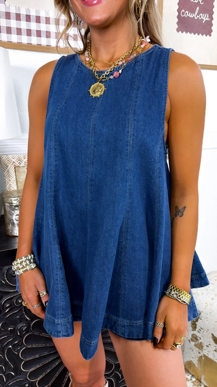 Georgia Blue Denim Top + FREE Matching Shorts