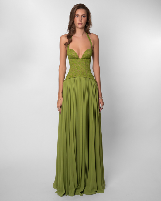 Shelly Corset Halter Long Dress