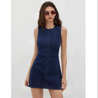 Terry Denim Mini Dress