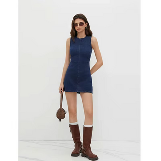 Terry Denim Mini Dress