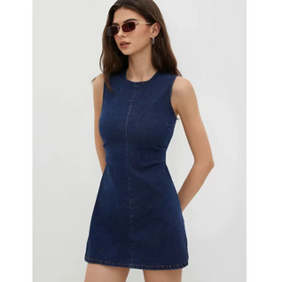 Terry Denim Mini Dress